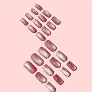 2 New in package 48 Press on Nails Shimmering Pink Press-On Nails